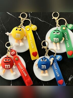 Buy Now! 🌟 PICK YOUR FAVORITE! M&M's 3D Keychain Charm Good Luck wristlet strap